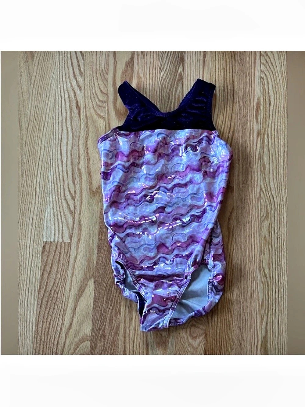 Jam Wear leotard purple gymnastics Leo leopard sparkles adult small AS
